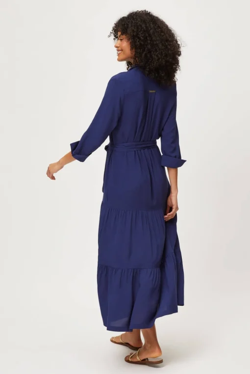 Navy Maxi Shirt Dress