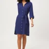 Navy Midi Shirt Dress
