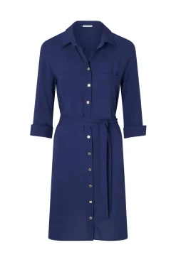 Navy Midi Shirt Dress