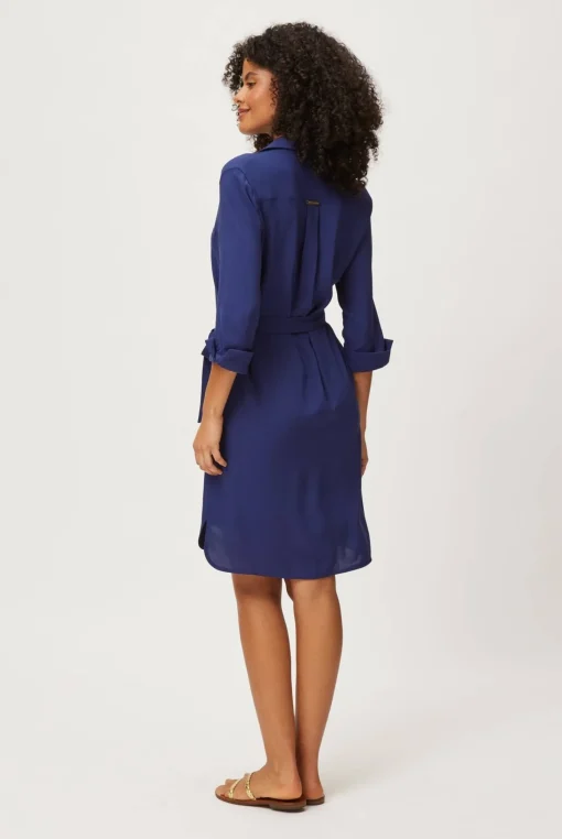 Navy Midi Shirt Dress