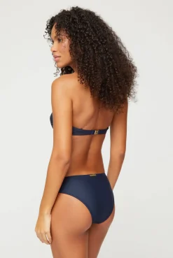 Navy Ruched Bandeau Top