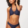 Navy Textured U-Bar Bikini