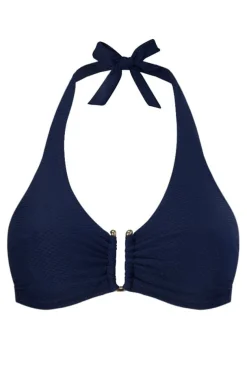 Navy U-Bar Halterneck Top