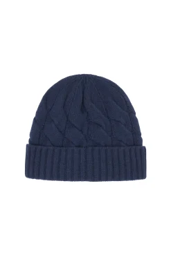 Navy Vail Cable Knit Hat