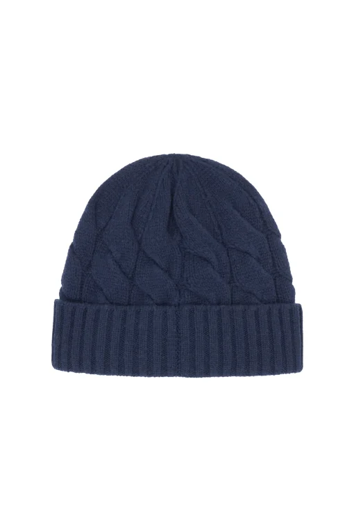Navy Vail Cable Knit Hat