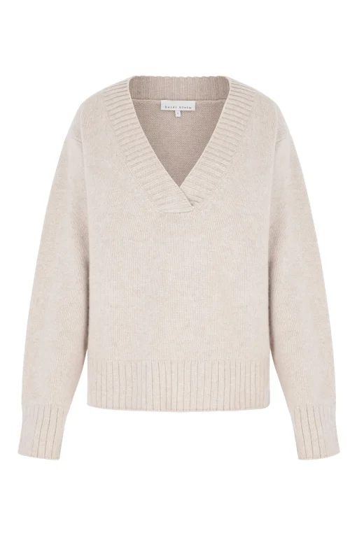 Oatmeal Cortina V Neck Jumper