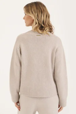 Oatmeal Cortina V Neck Jumper