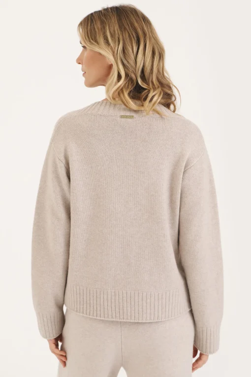 Oatmeal Cortina V Neck Jumper