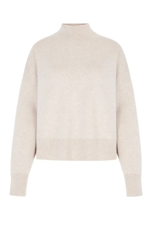 Oatmeal Courchevel Milano Mock Neck Jumper