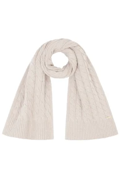 Oatmeal Meribel Cable Knit Scarf