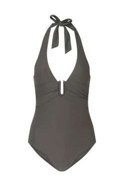 Olive U-Bar Halterneck Swimsuit
