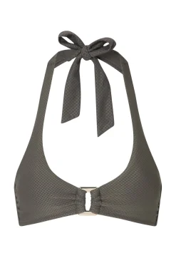 Olive Green Rectangle Halterneck Top