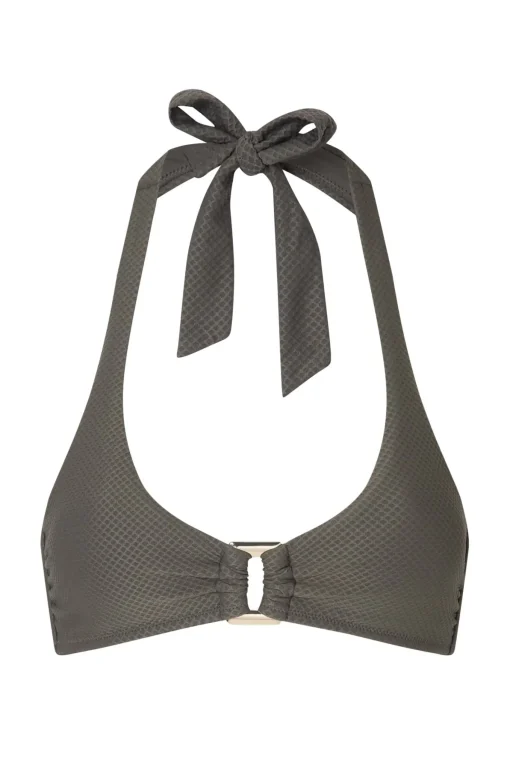 Olive Green Rectangle Halterneck Top