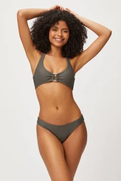 Olive Rectangle Halterneck Bikini