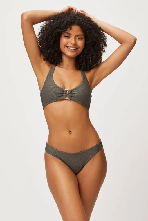 Olive Rectangle Halterneck Bikini