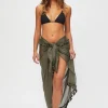 Olive Tassel Trim Sarong