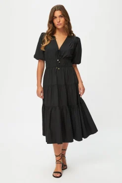 Puebla Short Sleeve Midi Dress