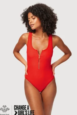 Red Racerback Swimsuit