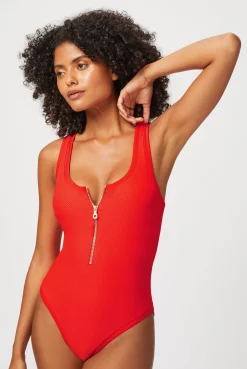 Red Racerback Swimsuit