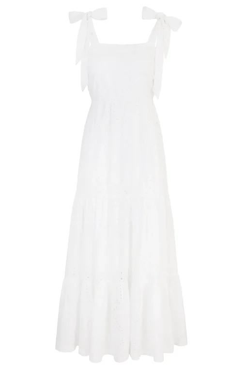 Rhode Island Tie-Shoulder Maxi Dress