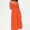 San Sebastian Shirred Midi Dress