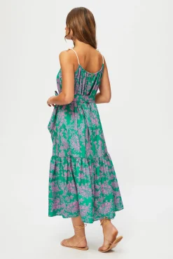 Santa Rosa Tie-Shoulder Maxi Dress