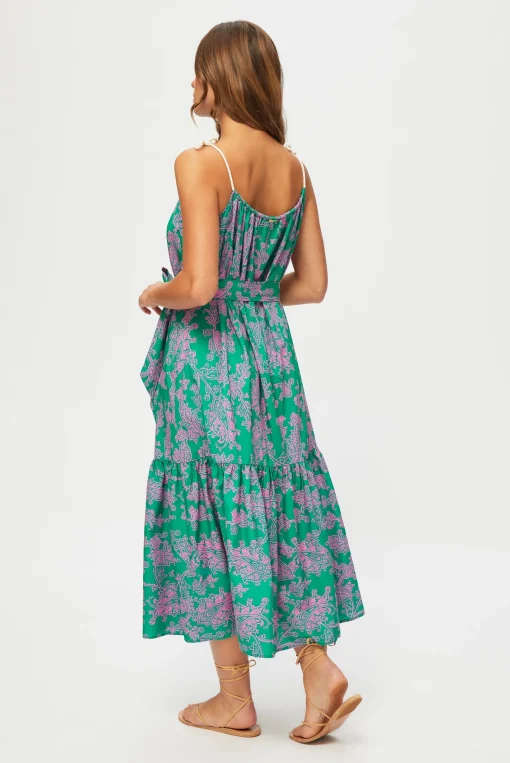Santa Rosa Tie-Shoulder Maxi Dress