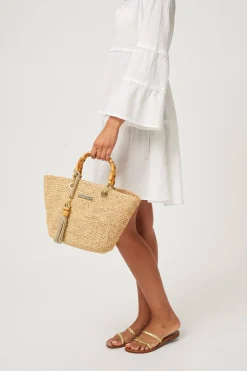 Savannah Bay Mini Raffia Tote Bag