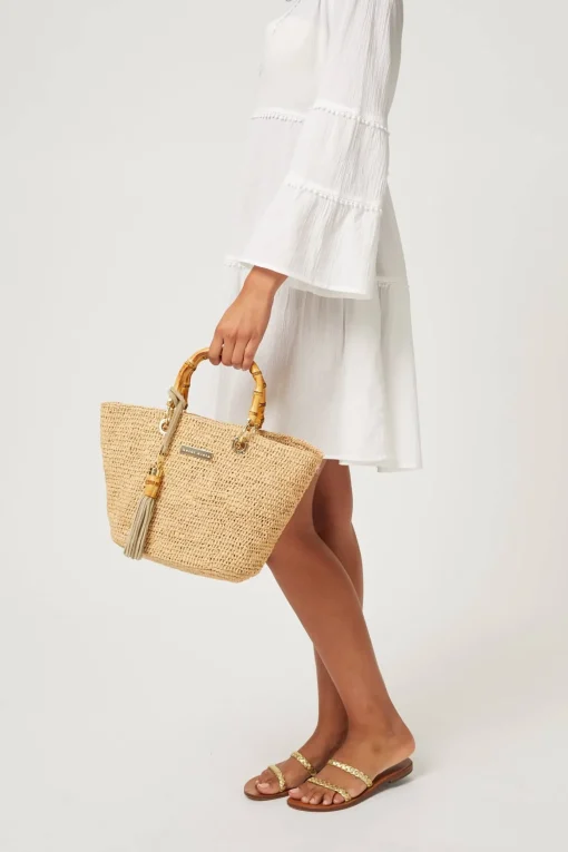 Savannah Bay Mini Raffia Tote Bag