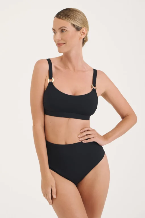 Sculpt Black Scoop Top