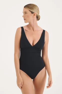 Sculpt Black V-Neck Swimsuit