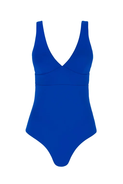 Sculpt Blue V-Neck Swimsuit