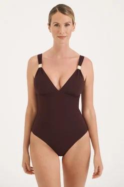Sculpt Burgundy Slider Swimsuit