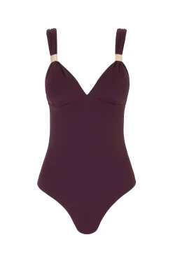 Sculpt Burgundy Slider Swimsuit