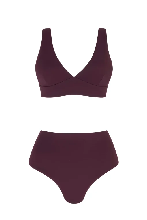 Sculpt Burgundy V-Neck Bikini