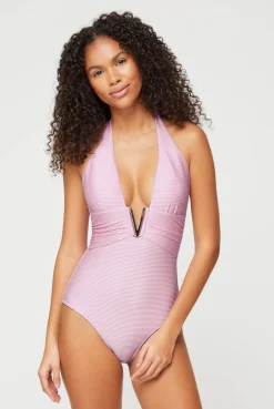 Sicily V-Bar Halterneck Swimsuit
