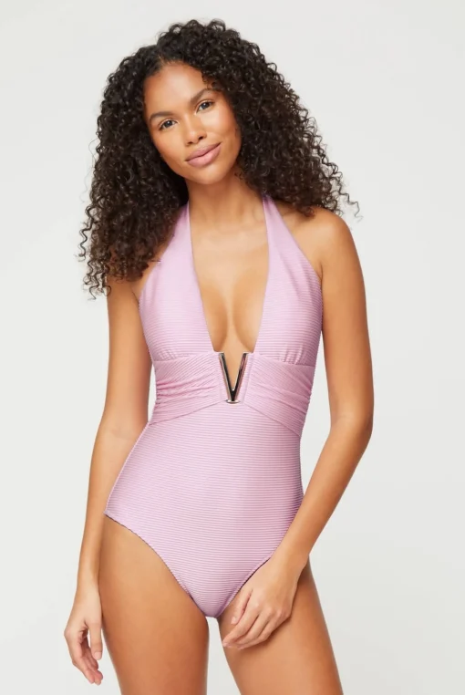 Sicily V-Bar Halterneck Swimsuit