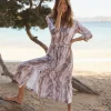 Snake Print Maxi Shirt Dress