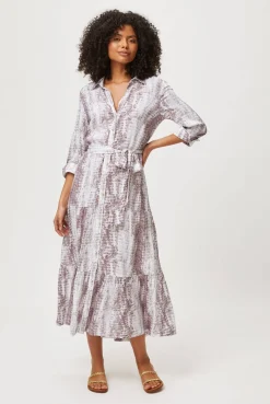 Snake Print Maxi Shirt Dress