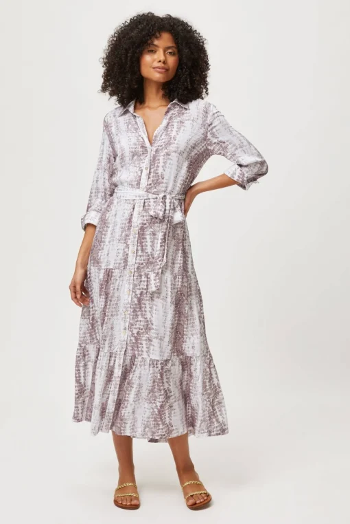 Snake Print Maxi Shirt Dress