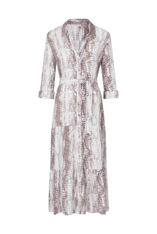 Snake Print Maxi Shirt Dress