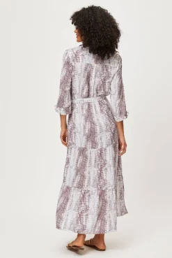 Snake Print Maxi Shirt Dress