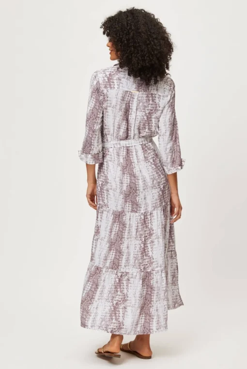 Snake Print Maxi Shirt Dress