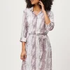 Snake Print Midi Shirt Dress