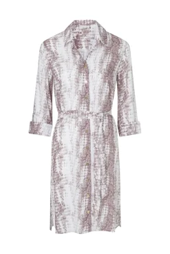 Snake Print Midi Shirt Dress