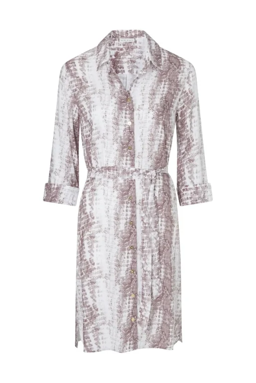 Snake Print Midi Shirt Dress