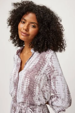 Snake Print Midi Shirt Dress