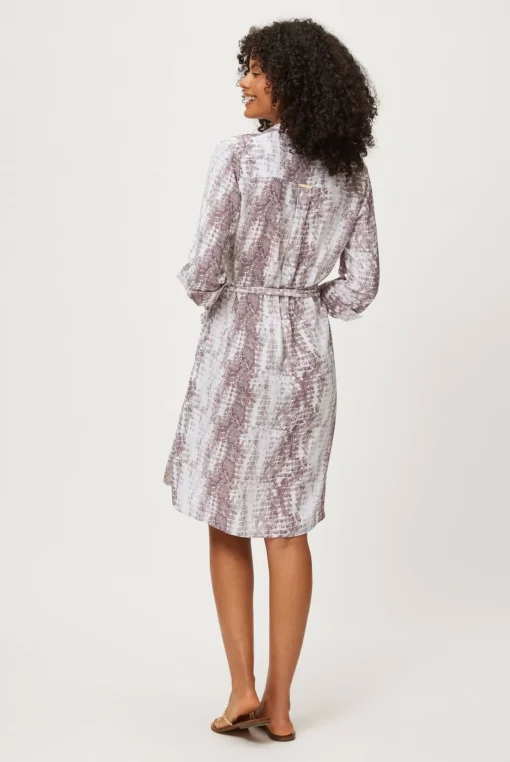 Snake Print Midi Shirt Dress