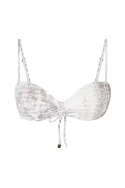 Snake Print Ruched Bandeau Top
