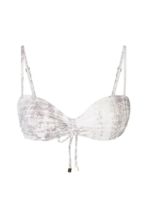 Snake Print Ruched Bandeau Top